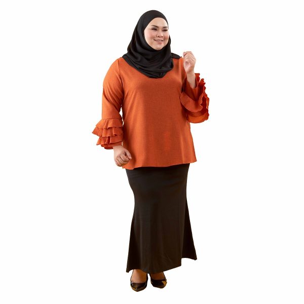 Leesa Blouse Pumpkin Orange Color Front