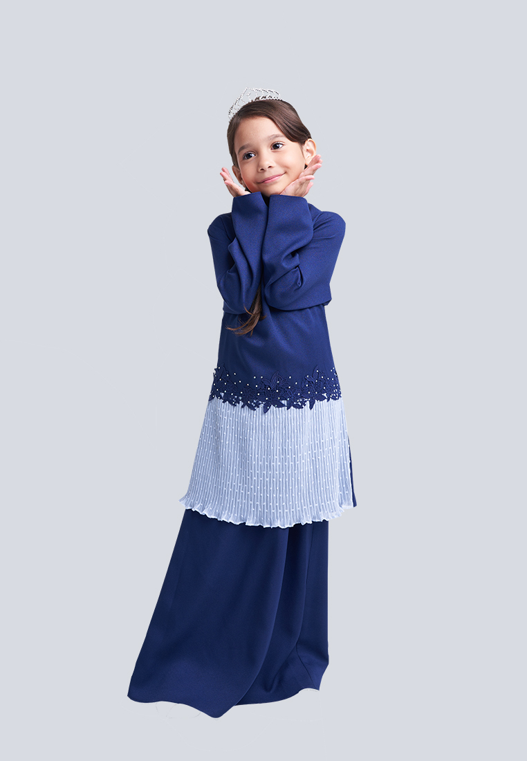 Aaina Baju Kurung Kids in Royal Blue Baju Kurung Online 