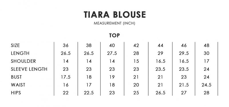 Tiara Size Chart